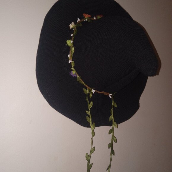 Trendy WITCH HAT with HANDMADE Hat Band  OOAK - Picture 2 of 5